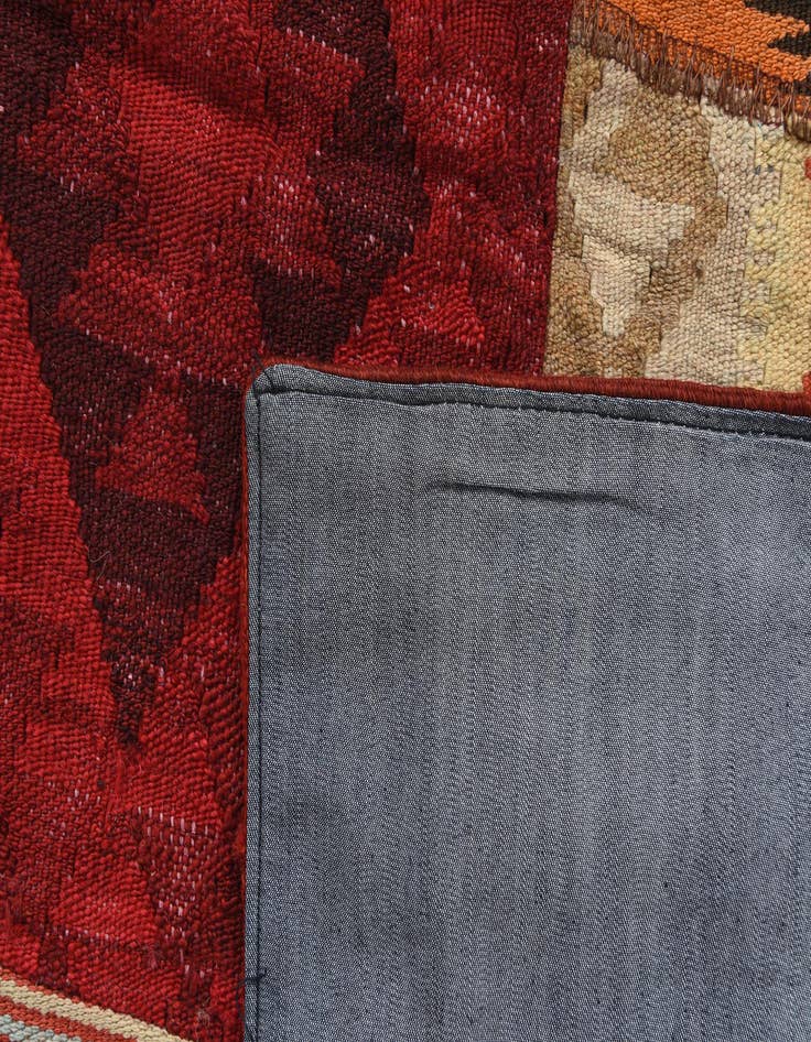 Detail image of  5' 6 x 8'  Hand Woven Kilim Patchwork Wool Rug