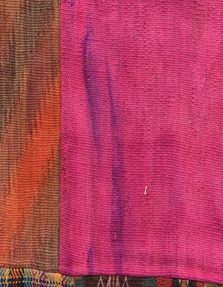 Detail image of  6' 6 x 9' 9  Hand Woven Kilim Patchwork Wool Rug