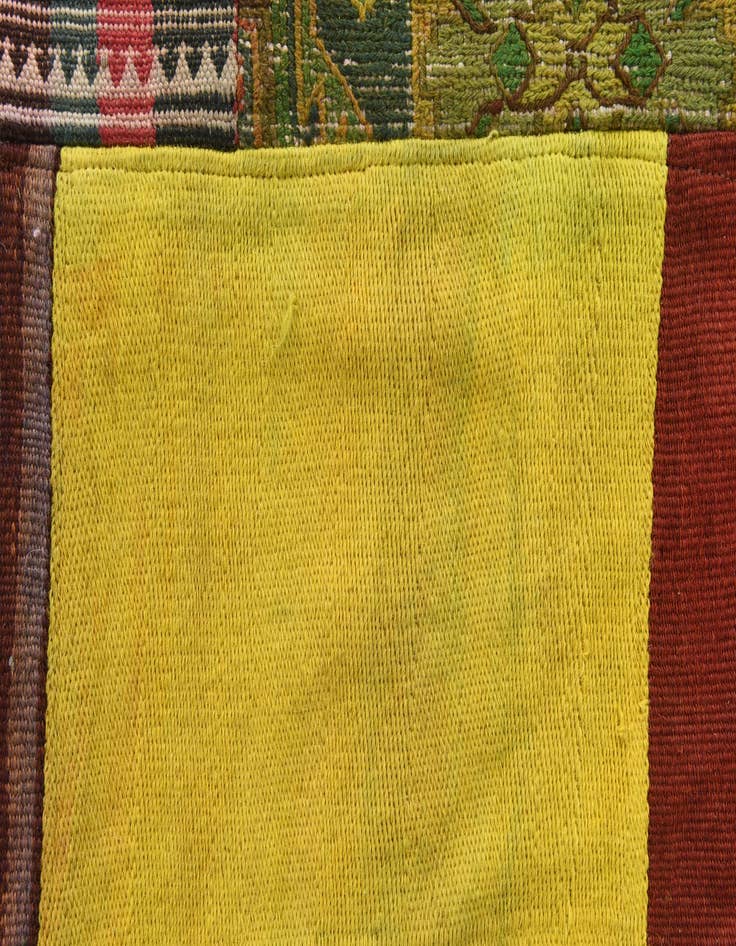 Detail image of  6' 6 x 9' 9  Hand Woven Kilim Patchwork Wool Rug