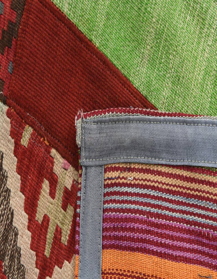 Detail image of  6' 8 x 9' 10  Hand Woven Kilim Patchwork Wool Rug