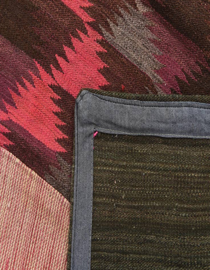 Detail image of  6' 8 x 9' 9  Hand Woven Kilim Patchwork Wool Rug