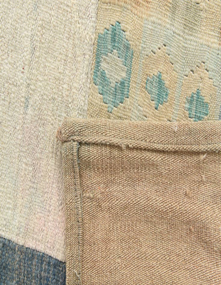 Detail image of  6' x 7' 9  Hand Woven Kilim Patchwork Wool Rug