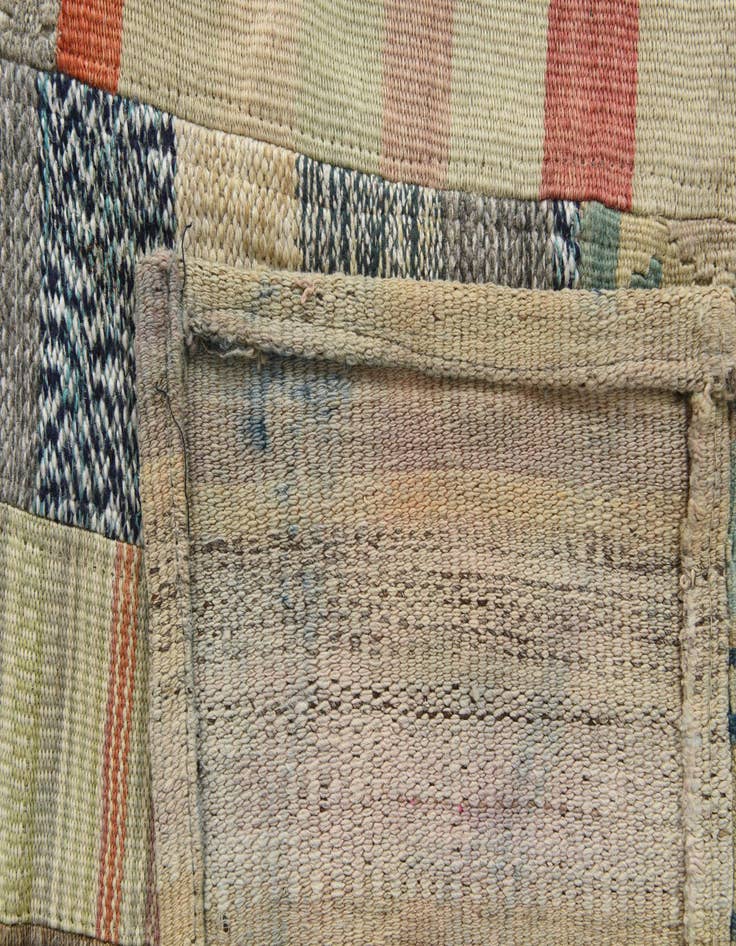 Detail image of  6' 5 x 9' 5  Hand Woven Kilim Patchwork Wool Rug