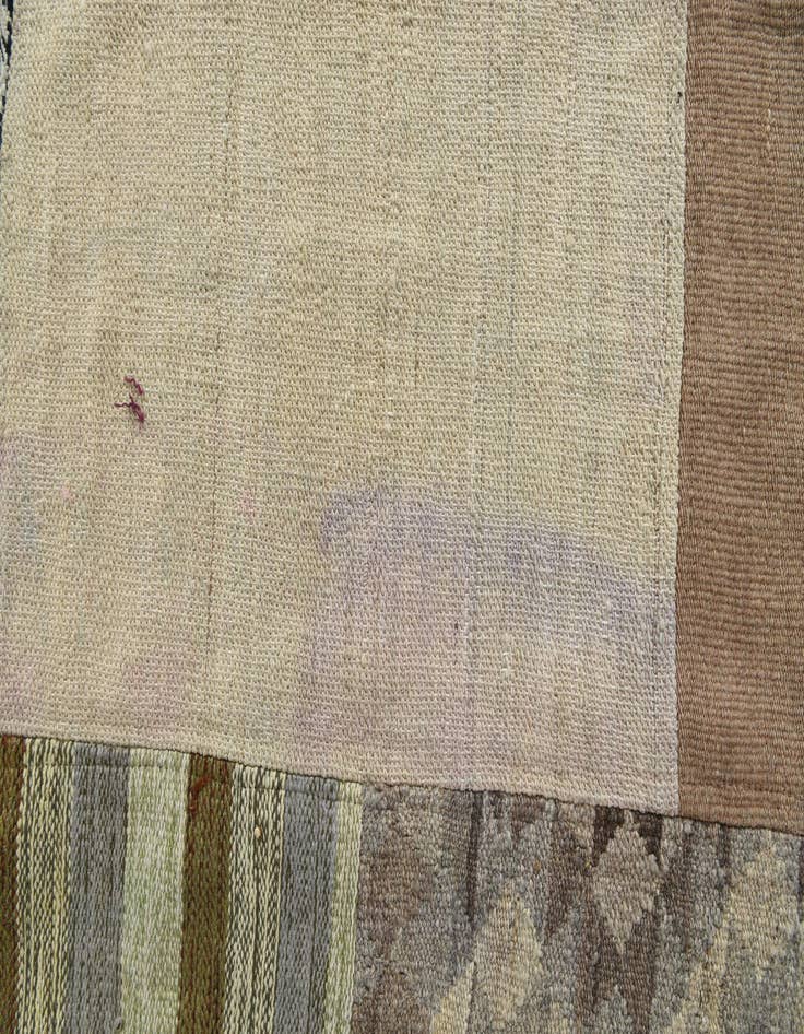 Detail image of  5' 4 x 9' 2  Hand Woven Kilim Patchwork Wool Rug