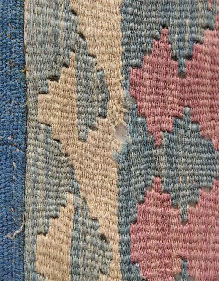 Detail image of  5' 6 x 8'  Hand Woven Kilim Patchwork Wool Rug