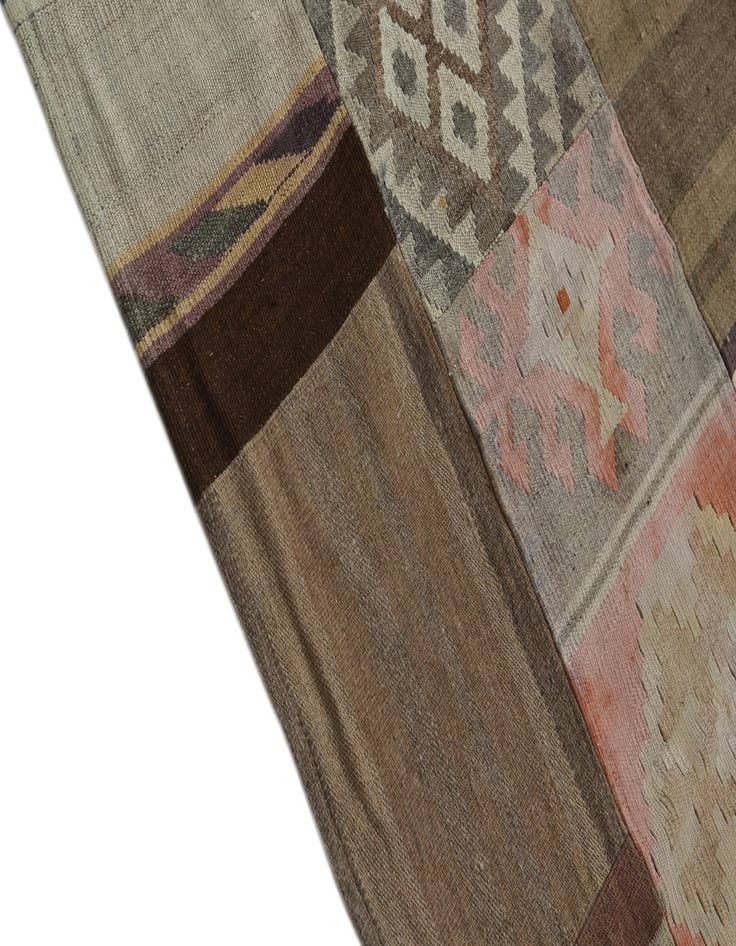 Detail image of  6' 7 x 9' 6  Hand Woven Kilim Patchwork Wool Rug