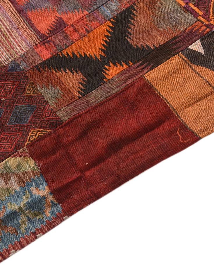 Detail image of  4' x 6'  Hand Woven Kilim Patchwork Wool Rug