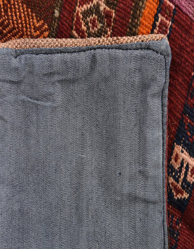 Detail image of  4' x 6'  Hand Woven Kilim Patchwork Wool Rug