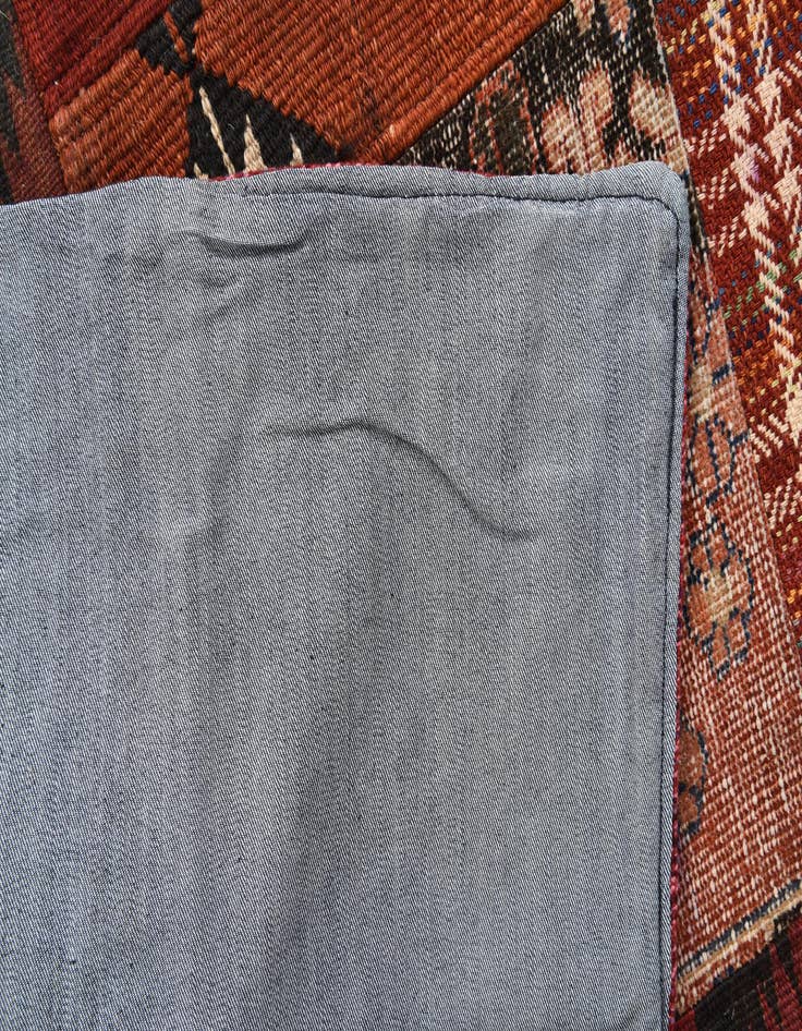 Detail image of  5' x 6' 5  Hand Woven Kilim Patchwork Wool Rug