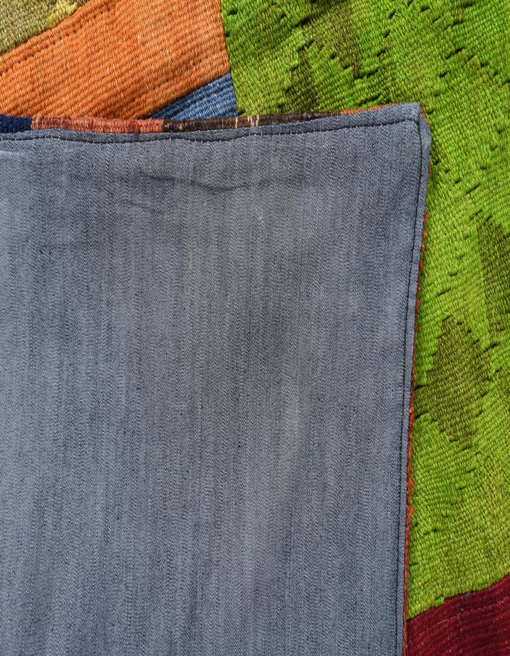 Detail image of  5' 9 x 7' 6  Hand Woven Kilim Patchwork Wool Rug