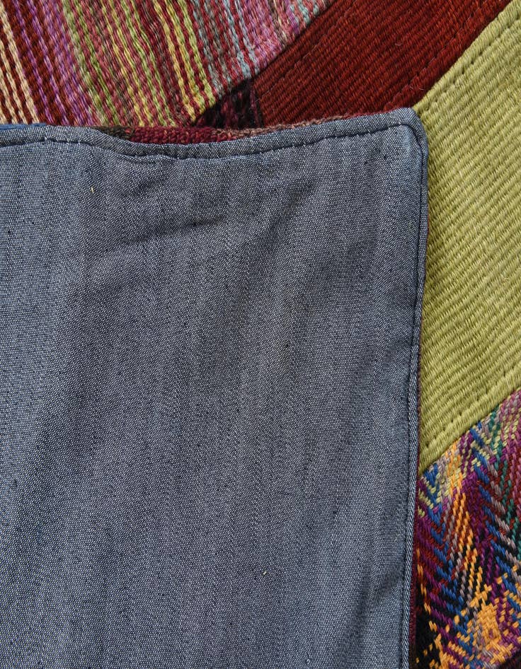 Detail image of  4' x 6'  Hand Woven Kilim Patchwork Wool Rug