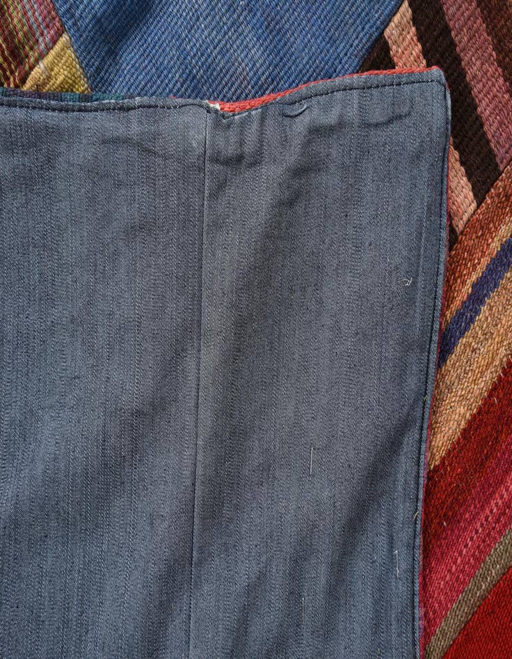 Detail image of  4' x 6'  Hand Woven Kilim Patchwork Wool Rug