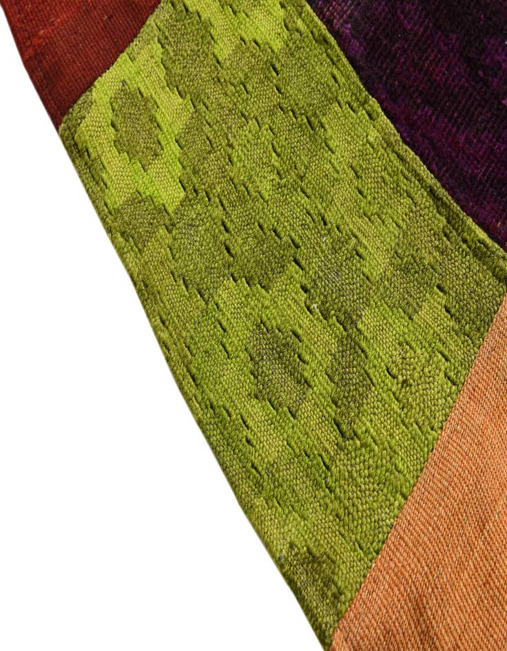 Detail image of  4' x 6'  Hand Woven Kilim Patchwork Wool Rug