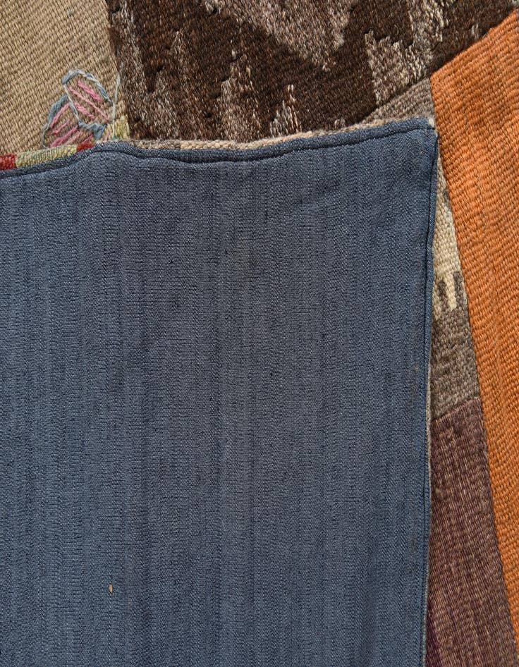 Detail image of  5' 4 x 6' 10  Hand Woven Kilim Patchwork Wool Rug