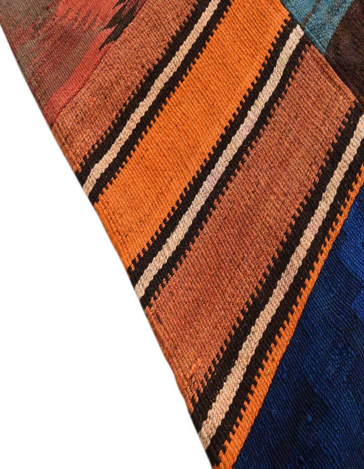 Detail image of  5' 7 x 7' 9  Hand Woven Kilim Patchwork Wool Rug