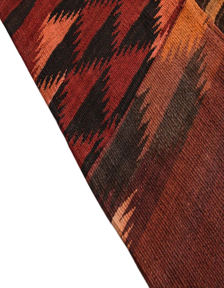 Detail image of  5' 6 x 8'  Hand Woven Kilim Patchwork Wool Rug