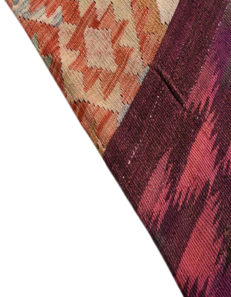 Detail image of  5' 7 x 7' 9  Hand Woven Kilim Patchwork Wool Rug