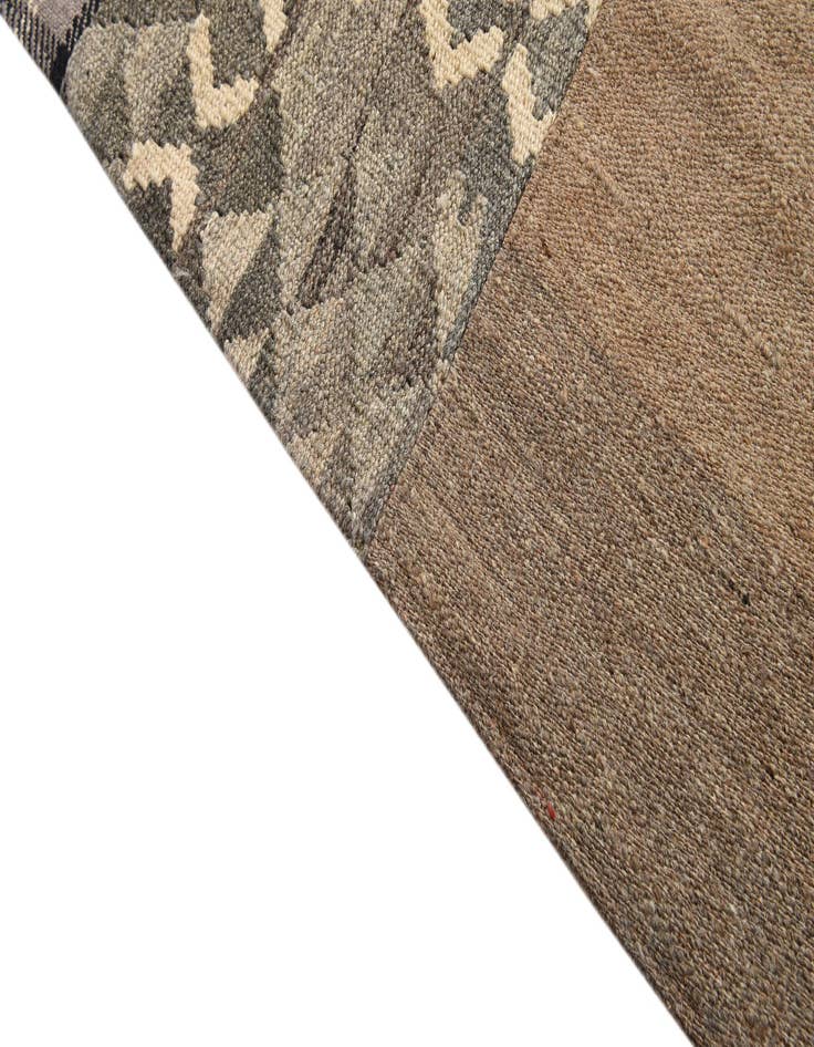 Detail image of  6' 6 x 9' 9  Hand Woven Kilim Patchwork Wool Rug