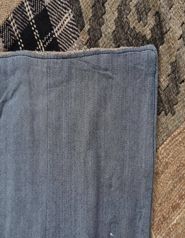 Detail image of  6' 6 x 9' 9  Hand Woven Kilim Patchwork Wool Rug