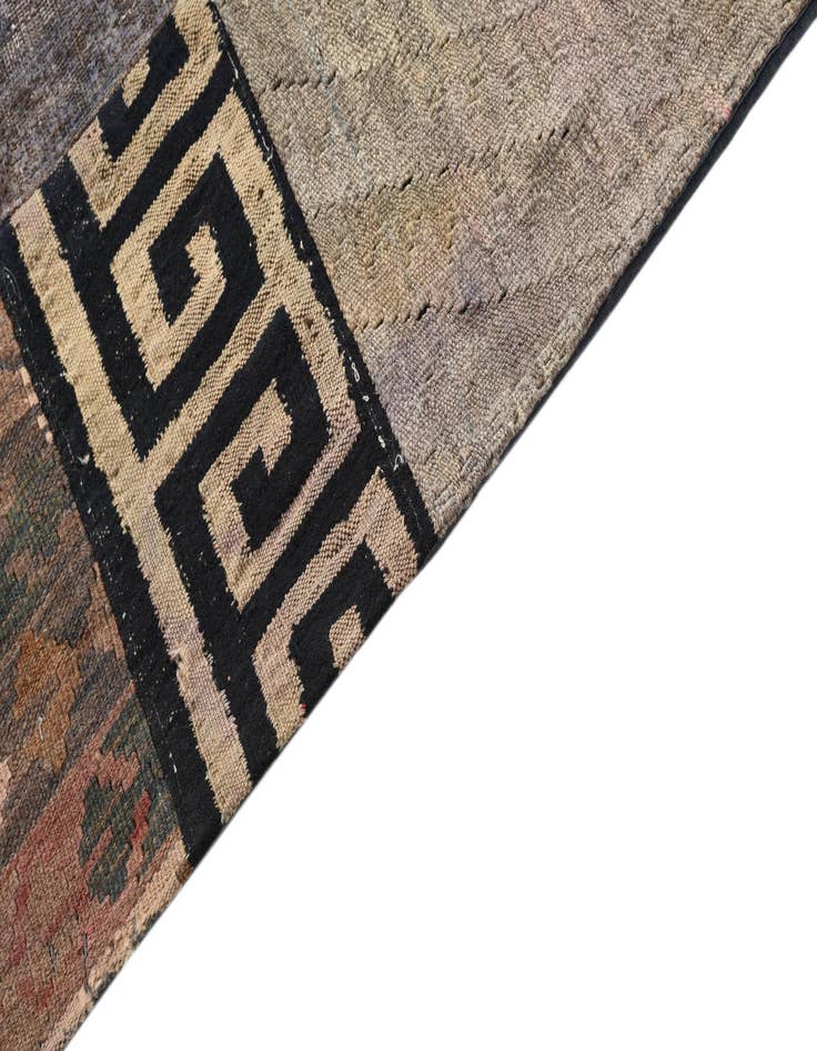 Detail image of  6' x 7' 9  Hand Woven Kilim Patchwork Wool Rug