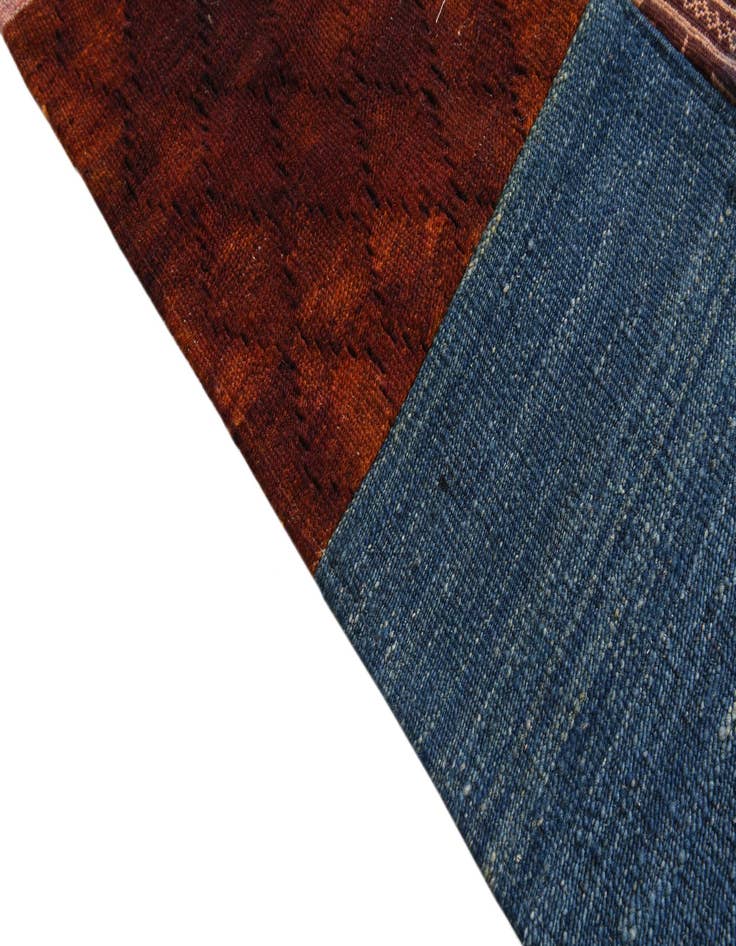 Detail image of  6' 8 x 10'  Hand Woven Kilim Patchwork Wool Rug