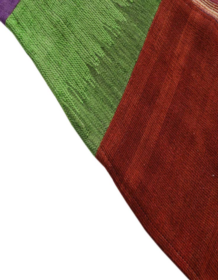 Detail image of  7' 4 x 9' 9  Hand Woven Kilim Patchwork Wool Rug