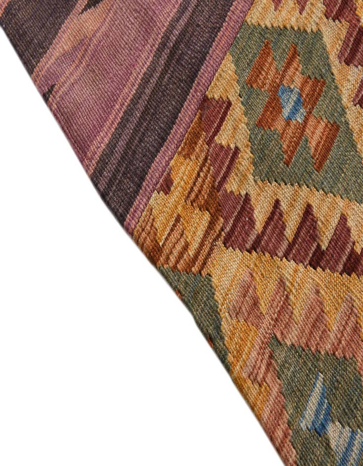 Detail image of  5' 5 x 8'  Hand Woven Kilim Patchwork Wool Rug