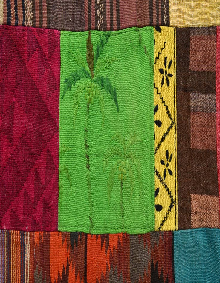 Detail image of  6' 8 x 9' 5  Hand Woven Kilim Patchwork Wool Rug