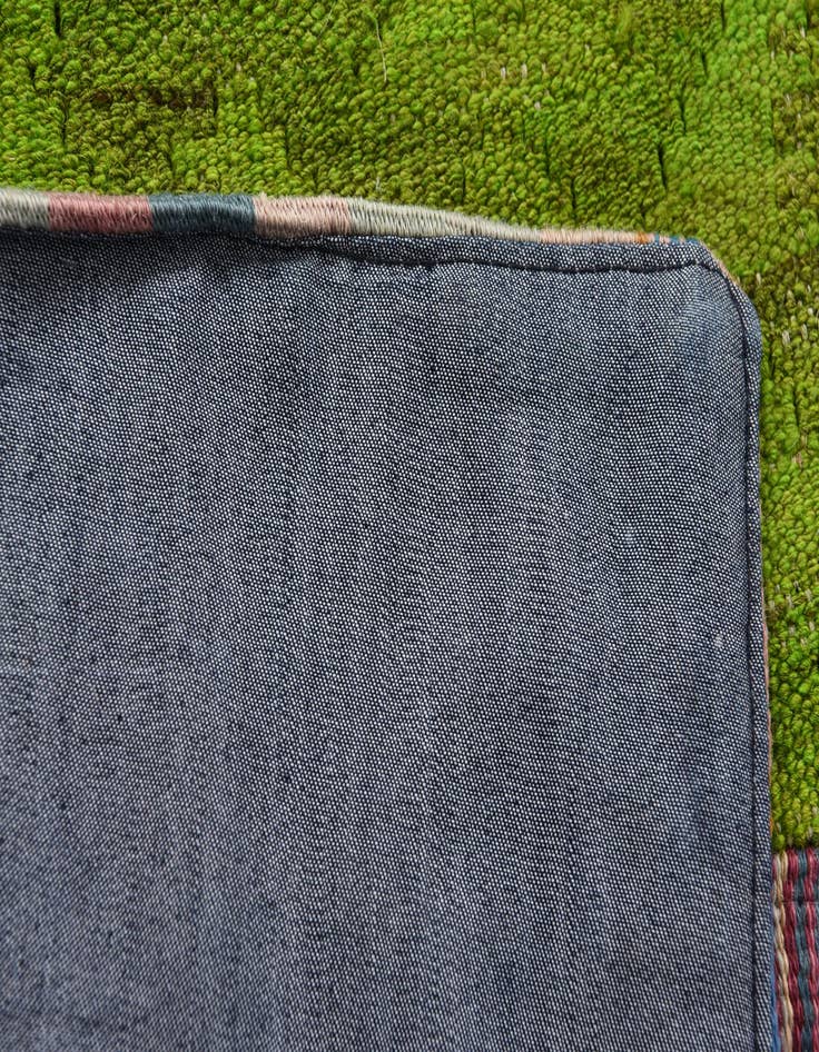 Detail image of  5' 4 x 8' 4  Hand Woven Kilim Patchwork Wool Rug