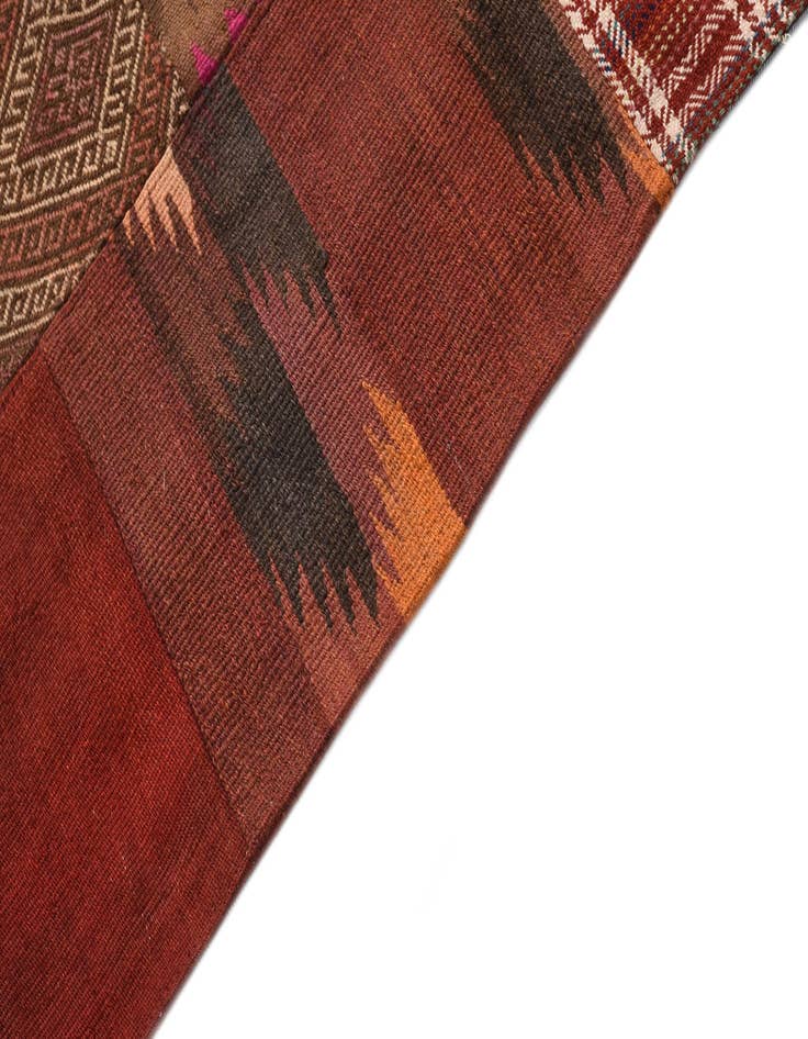 Detail image of  5' 5 x 7' 9  Hand Woven Kilim Patchwork Wool Rug