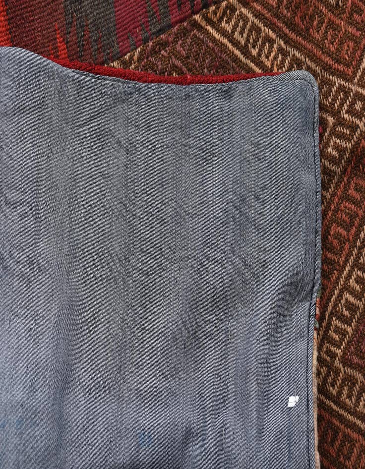 Detail image of  5' 5 x 7' 9  Hand Woven Kilim Patchwork Wool Rug