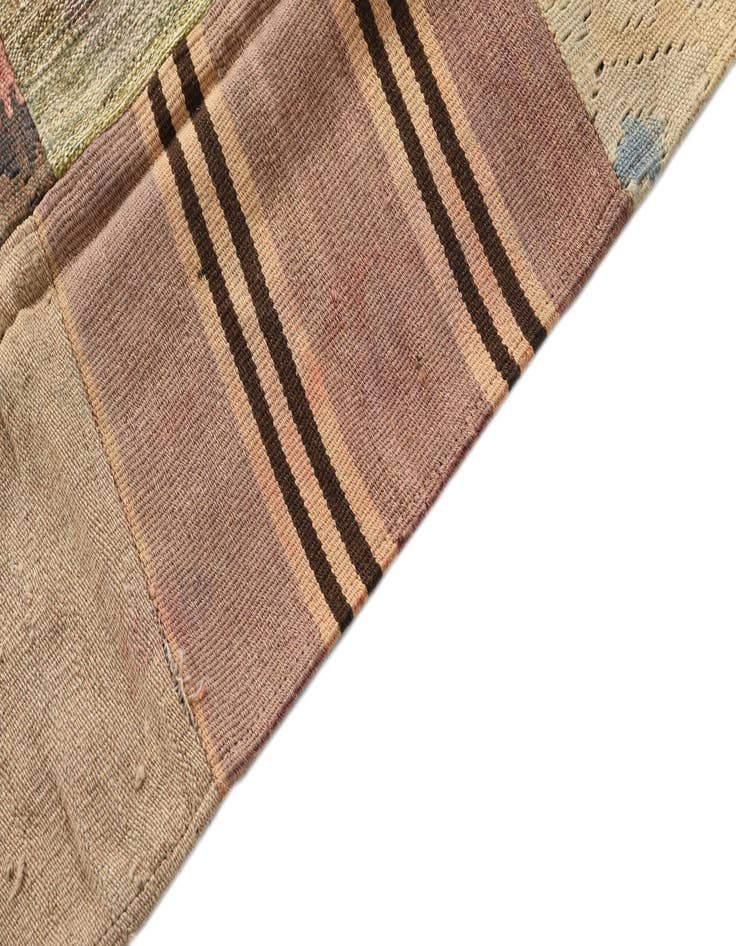 Detail image of  6' 5 x 9' 9  Hand Woven Kilim Patchwork Wool Rug