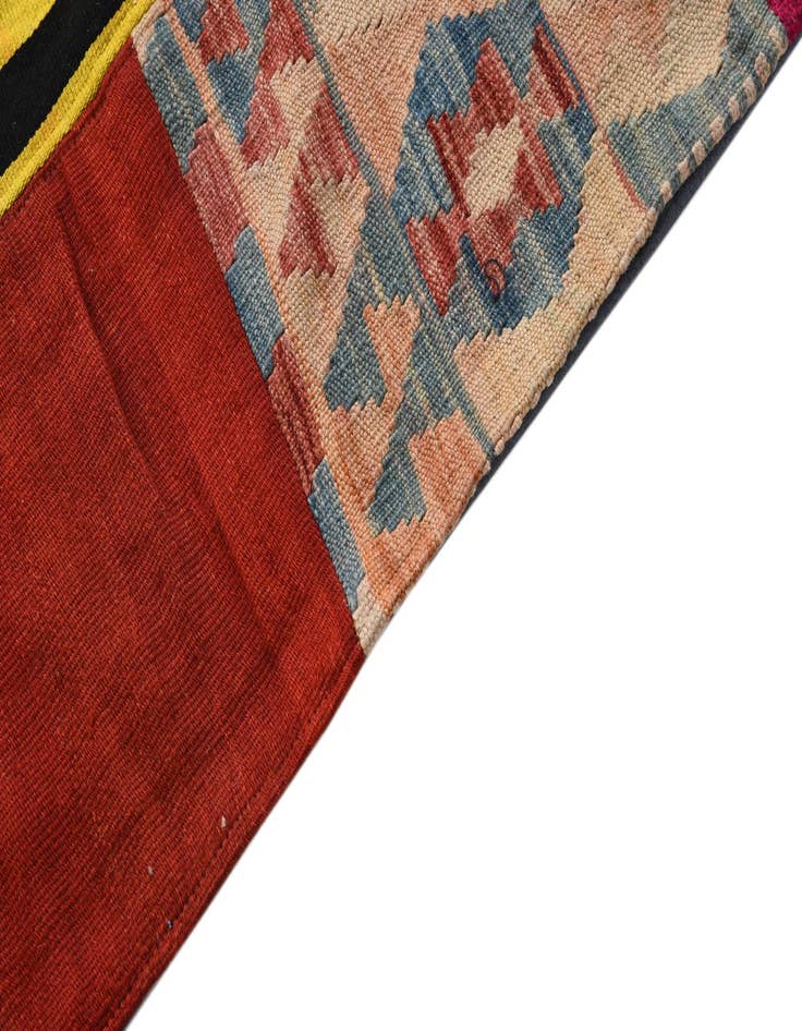 Detail image of  6' 7 x 9' 9  Hand Woven Kilim Patchwork Wool Rug
