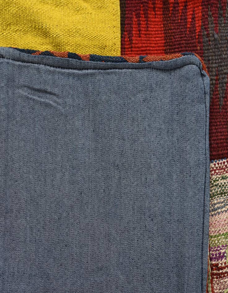 Detail image of  6' 7 x 9' 9  Hand Woven Kilim Patchwork Wool Rug