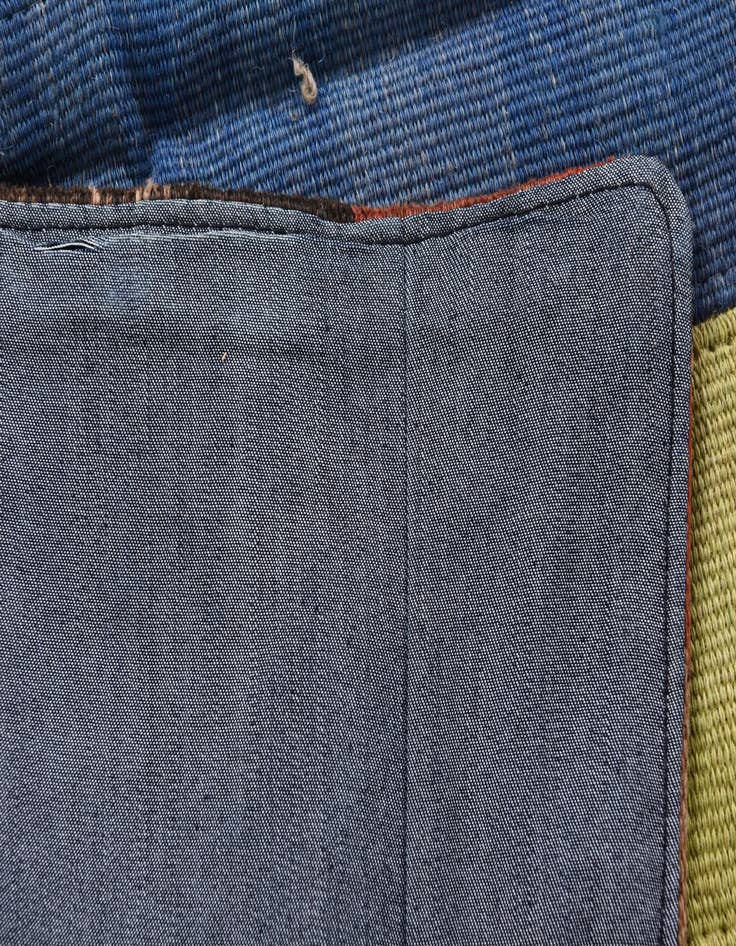 Detail image of  5' 8 x 7' 8  Hand Woven Kilim Patchwork Wool Rug