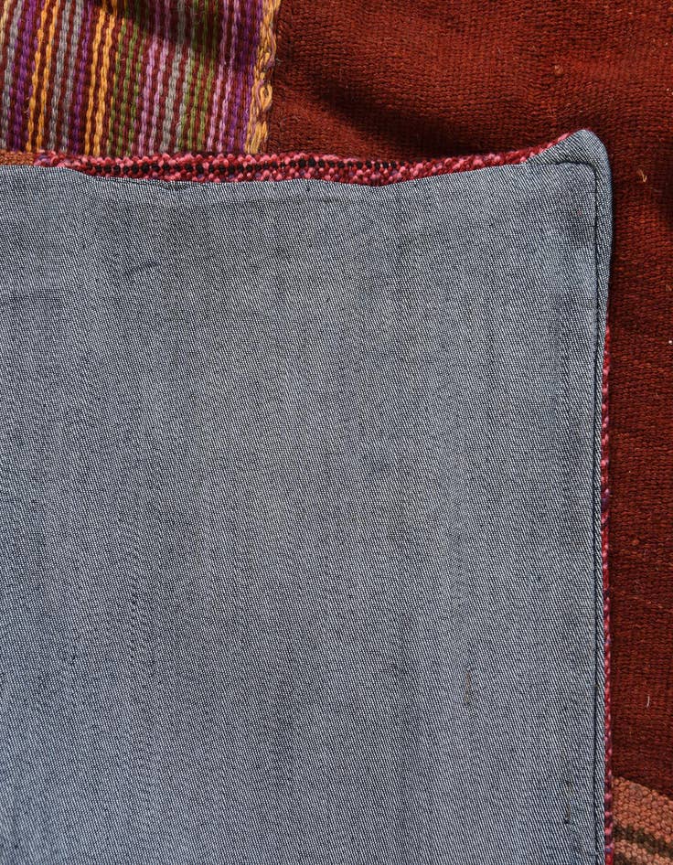 Detail image of  5' 1 x 6' 9  Hand Woven Kilim Patchwork Wool Rug