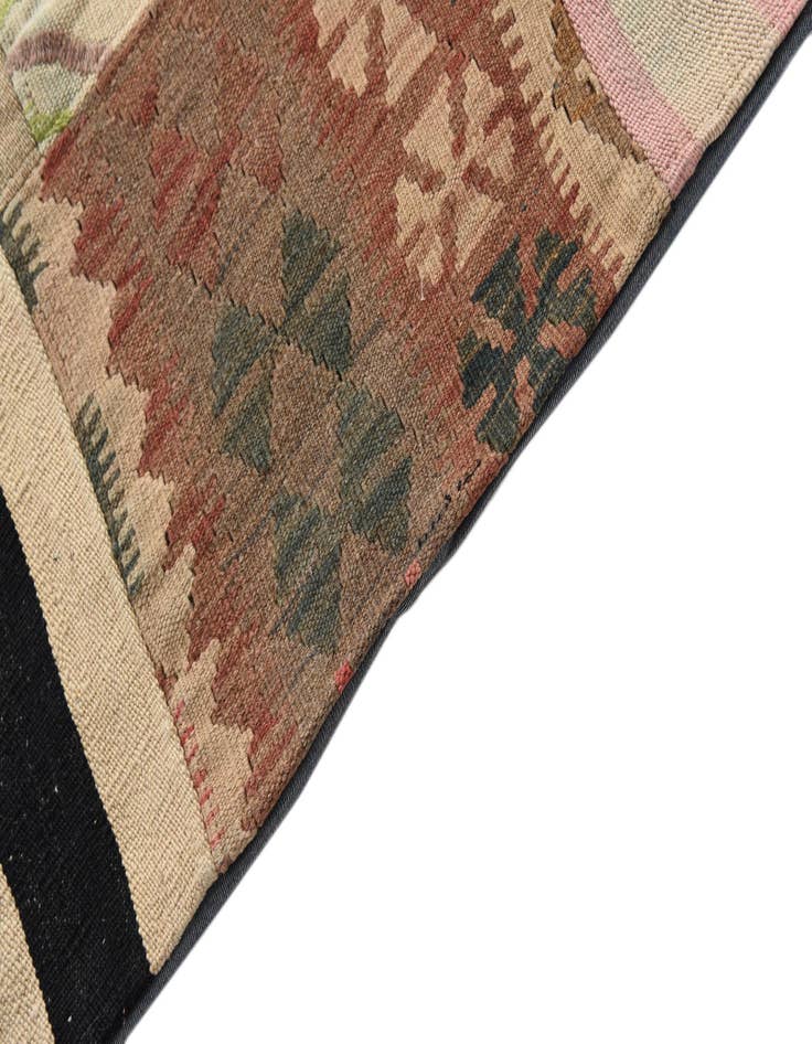 Detail image of  6' 7 x 9' 10  Hand Woven Kilim Patchwork Wool Rug