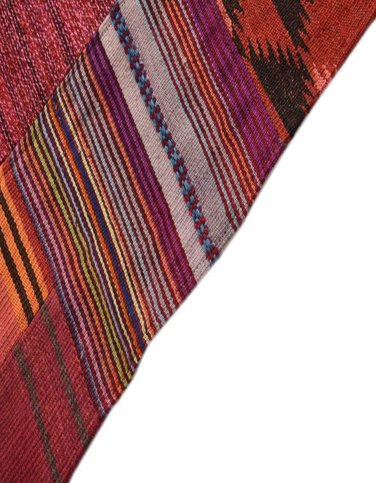 Detail image of  4' 9 x 6' 9  Hand Woven Kilim Patchwork Wool Rug