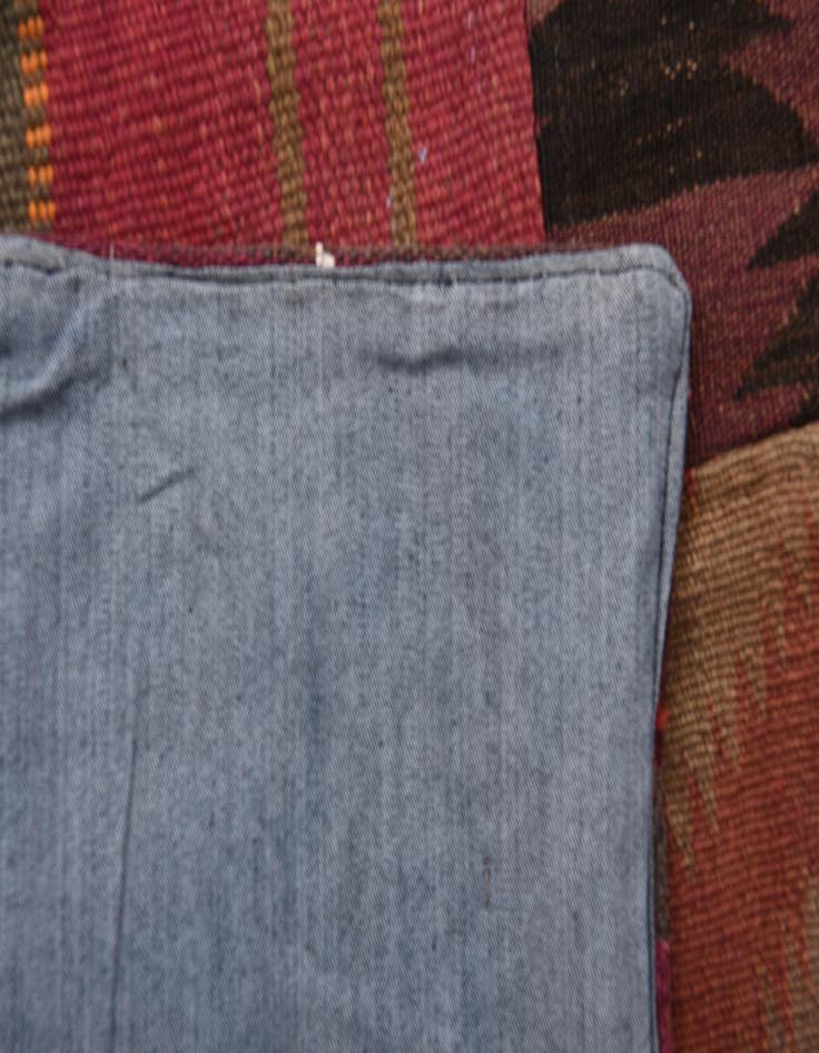 Detail image of  4' 9 x 6' 9  Hand Woven Kilim Patchwork Wool Rug