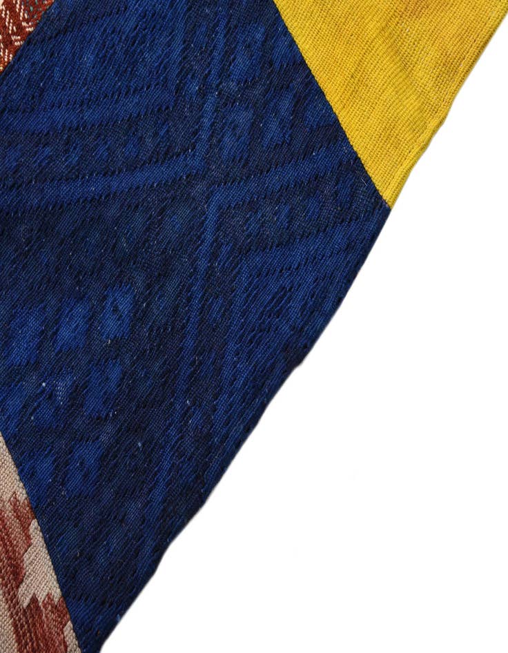 Detail image of  5' 7 x 8'  Hand Woven Kilim Patchwork Wool Rug