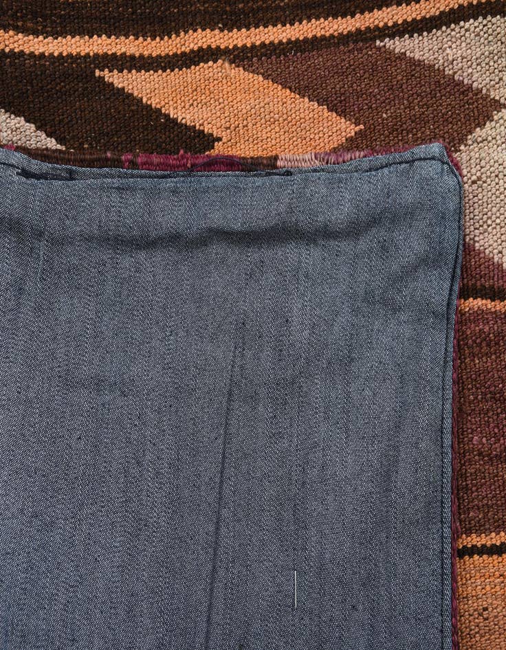 Detail image of  4' 9 x 6' 7  Hand Woven Kilim Patchwork Wool Rug