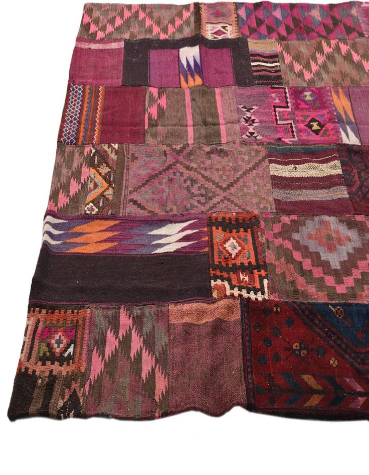 Detail image of  6' 8 x 9' 7  Hand Woven Kilim Patchwork Wool Rug