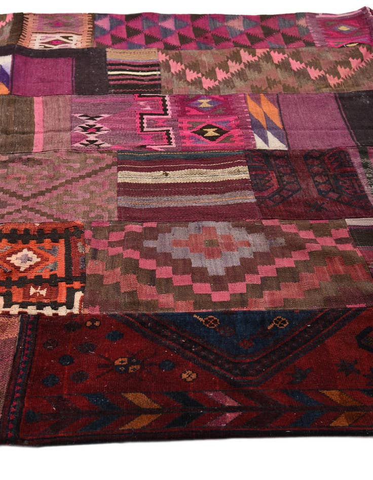 Detail image of  6' 8 x 9' 7  Hand Woven Kilim Patchwork Wool Rug