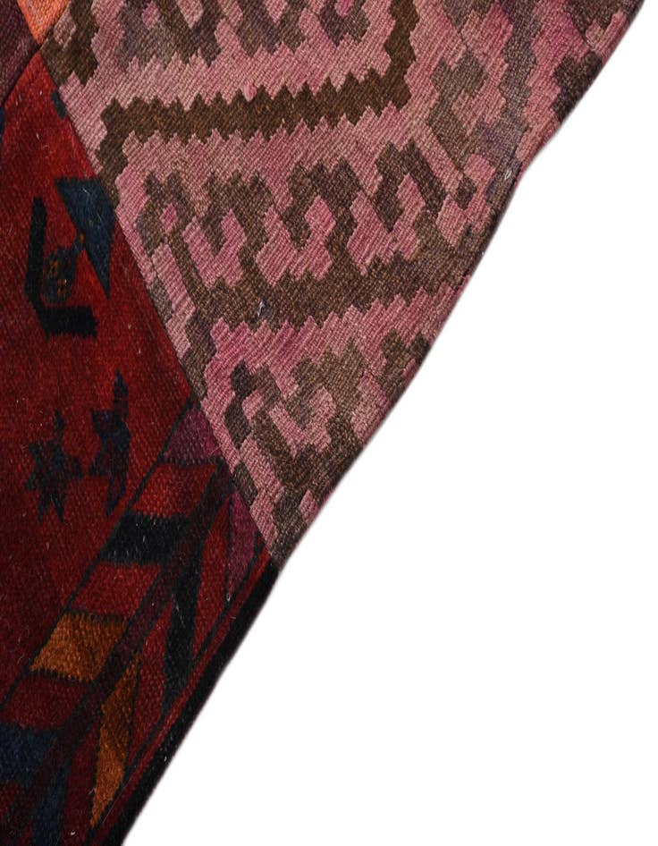 Detail image of  6' 8 x 9' 7  Hand Woven Kilim Patchwork Wool Rug