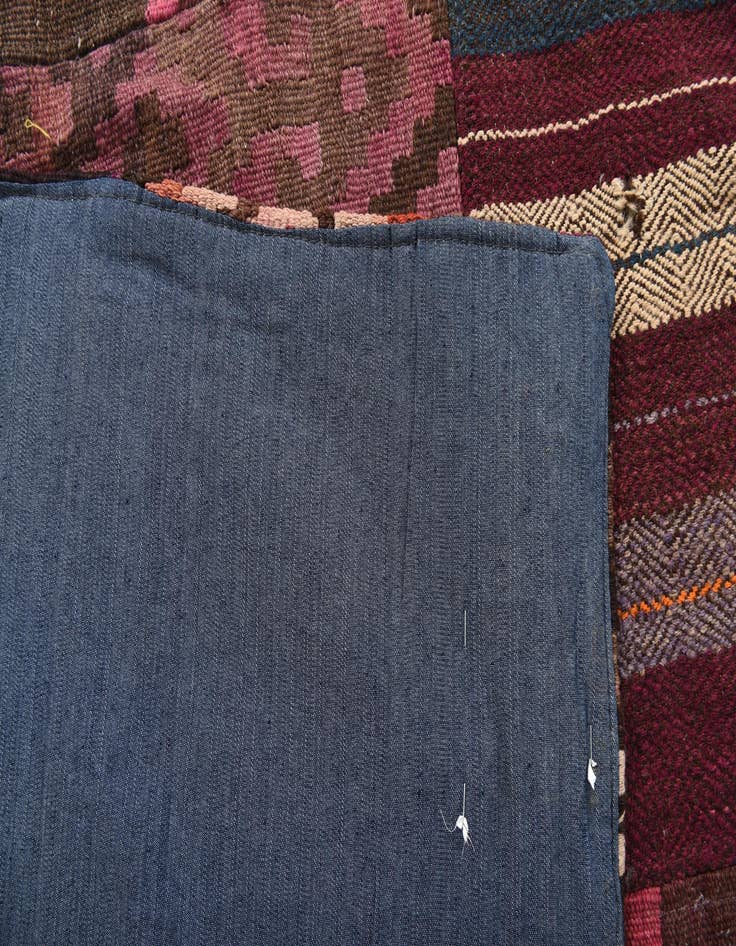 Detail image of  6' 8 x 9' 7  Hand Woven Kilim Patchwork Wool Rug