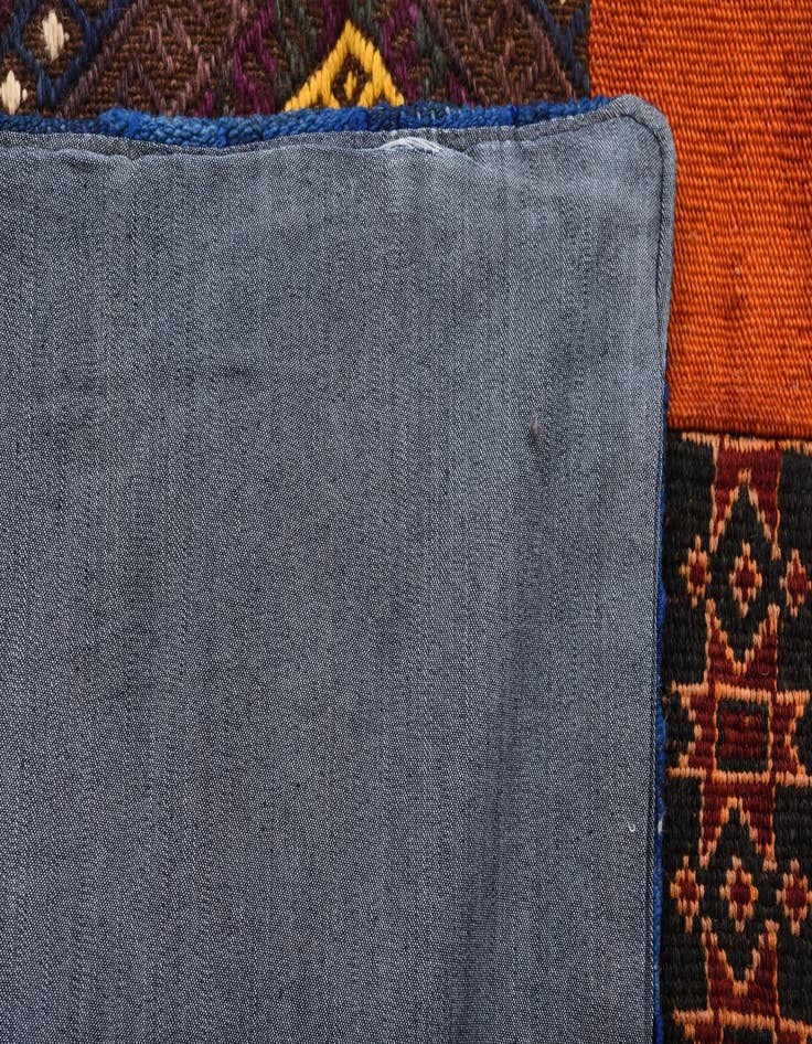 Detail image of  5' 6 x 7' 8  Hand Woven Kilim Patchwork Wool Rug