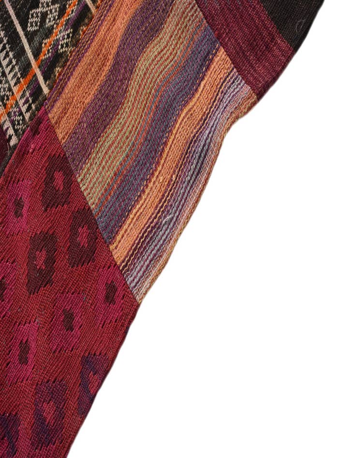 Detail image of  4' x 6'  Hand Woven Kilim Patchwork Wool Rug