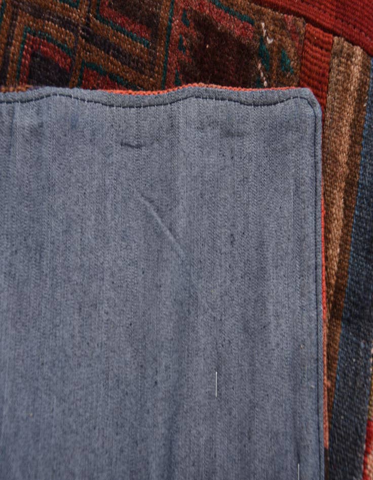 Detail image of  4' x 6'  Hand Woven Kilim Patchwork Wool Rug