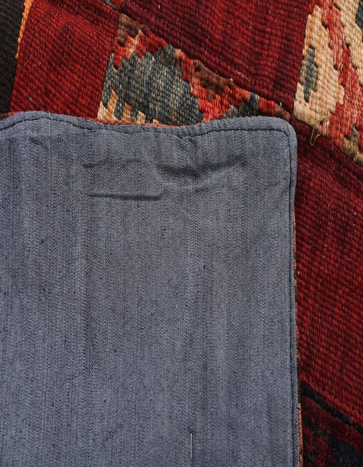 Detail image of  4' x 5' 9  Hand Woven Kilim Patchwork Wool Rug