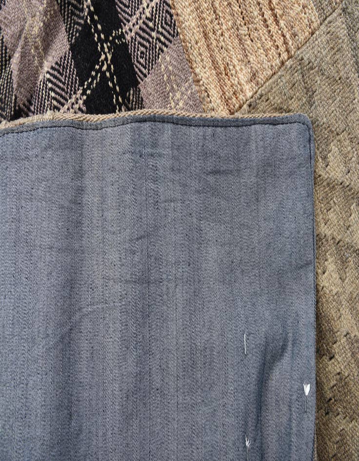 Detail image of  6' 6 x 9' 9  Hand Woven Kilim Patchwork Wool Rug